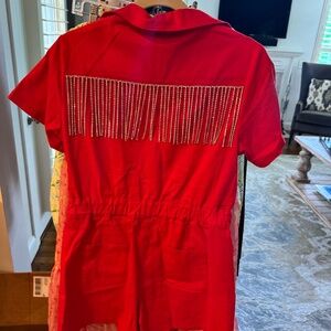 BuddyLove Romper with Rhinestone Fringe